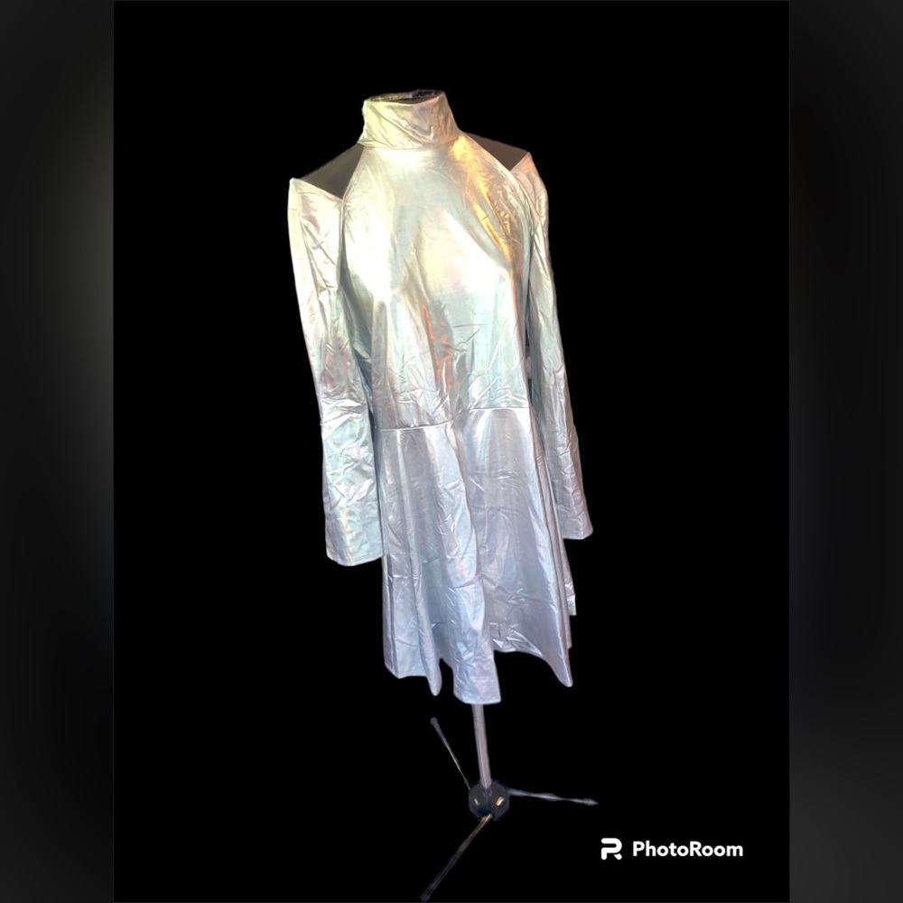 Space Alien Robot Silver Party Dress Costume